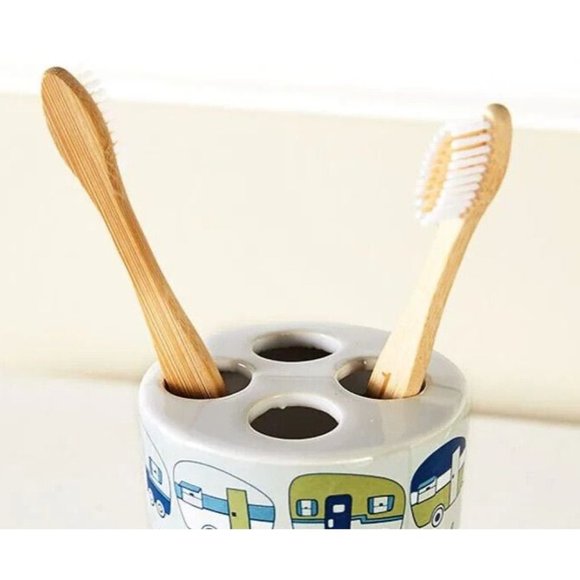 Our Favorite Place is Together Camper Toothbrush Holder Retro Style Trailers NEW - Picture 2 of 3
